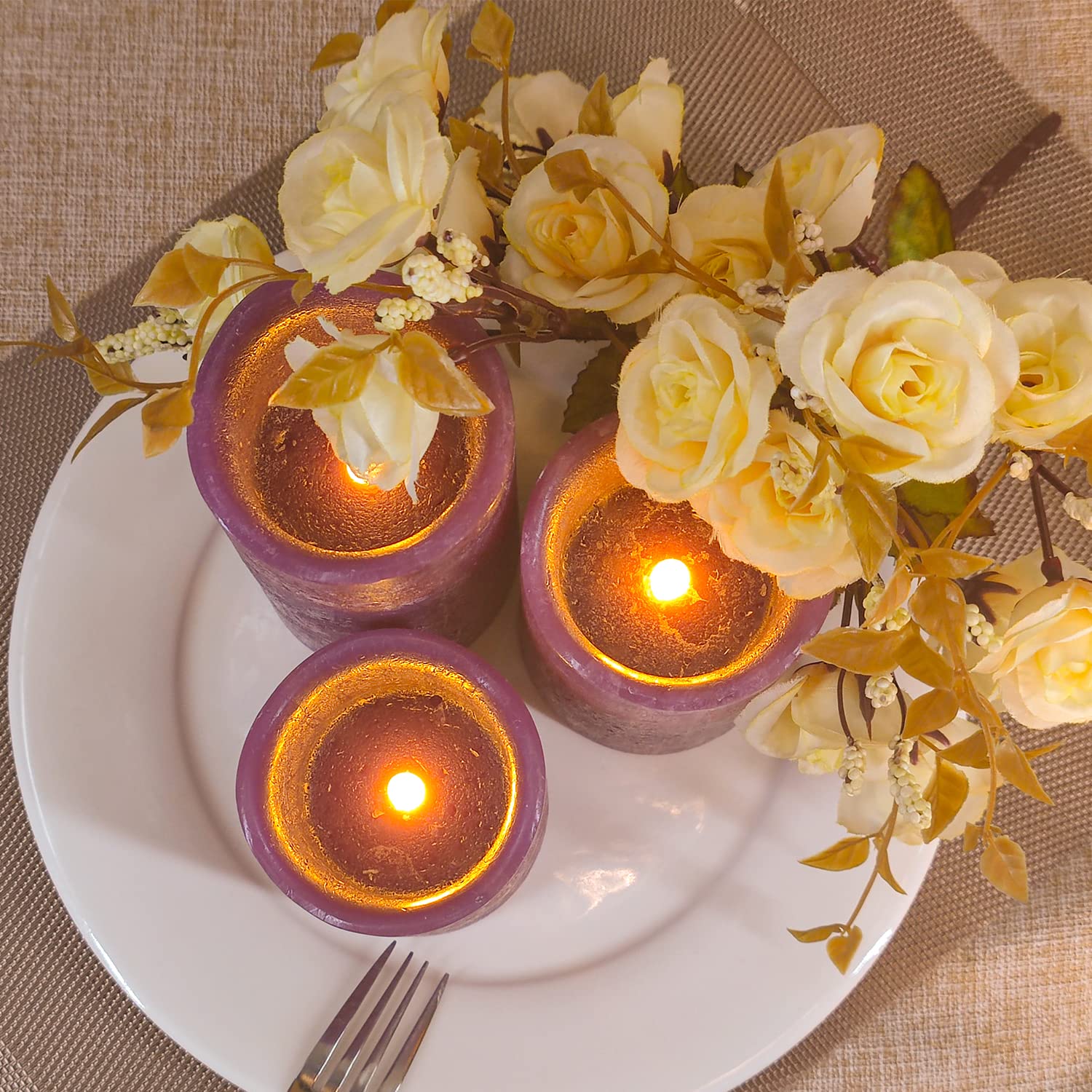 Amazon.co.jp: パープルフレームレスLEDキャンドルライト 3個セット